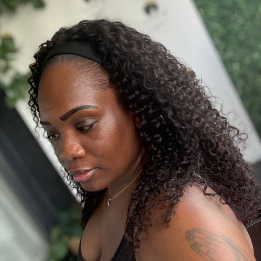 Burmese curly Headband Wig